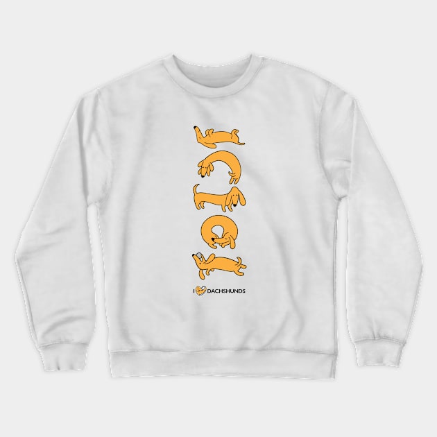 Bright Yellow Dachshunds Crewneck Sweatshirt by I Love Dachshunds